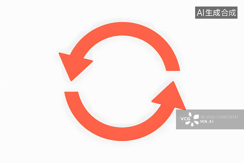 【AI数字艺术】红色双向箭头循环图示图片素材