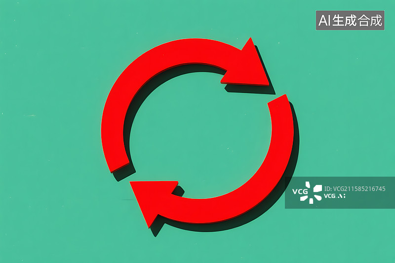 【AI数字艺术】红色双向箭头循环图示图片素材