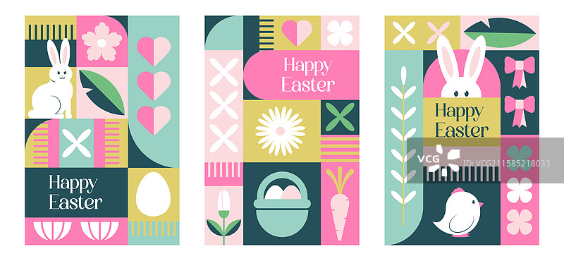 快乐复活节节日几何背景设计图片素材