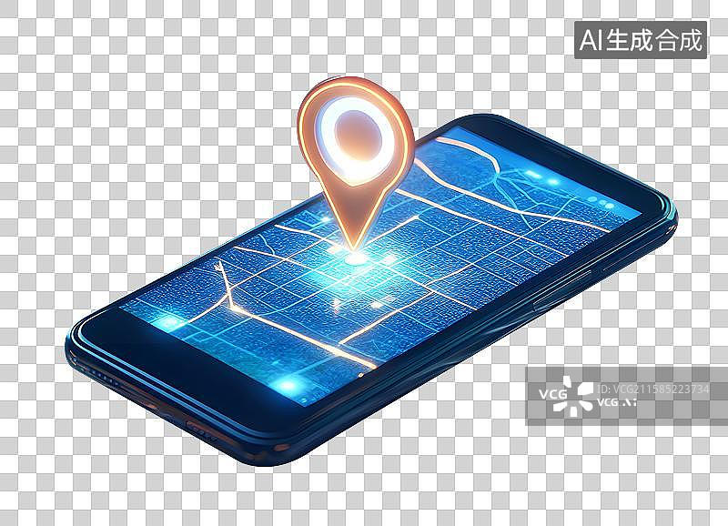 【AI数字艺术】手机定位导航，全球定位系统图片素材