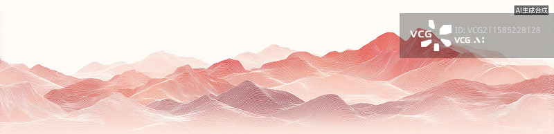 【AI数字艺术】线稿山形轮廓插画图片素材