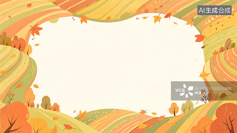 【AI数字艺术】2D卡通秋天插画背景-最大图片素材
