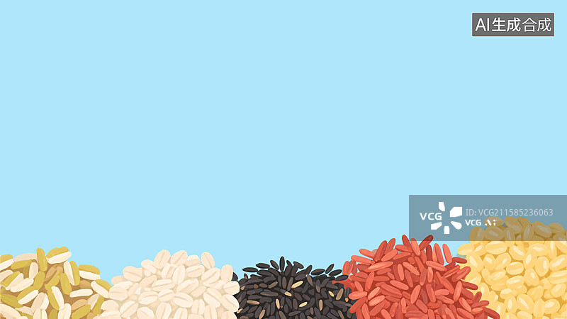 【AI数字艺术】2D卡通谷物杂粮插画背景-居下图片素材