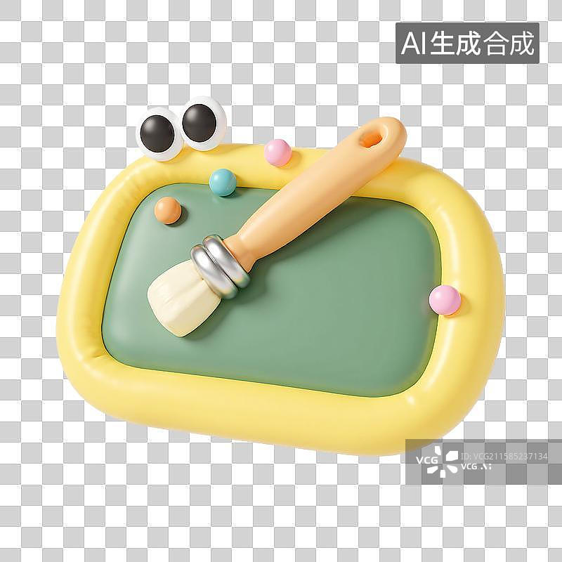【AI数字艺术】3d膨胀风美术画板工具图片素材