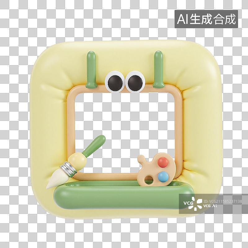 【AI数字艺术】3d膨胀风美术画板工具图片素材