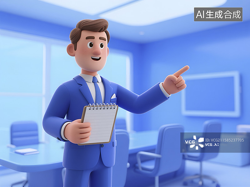 【AI数字艺术】会议室中商务男性形象图图片素材