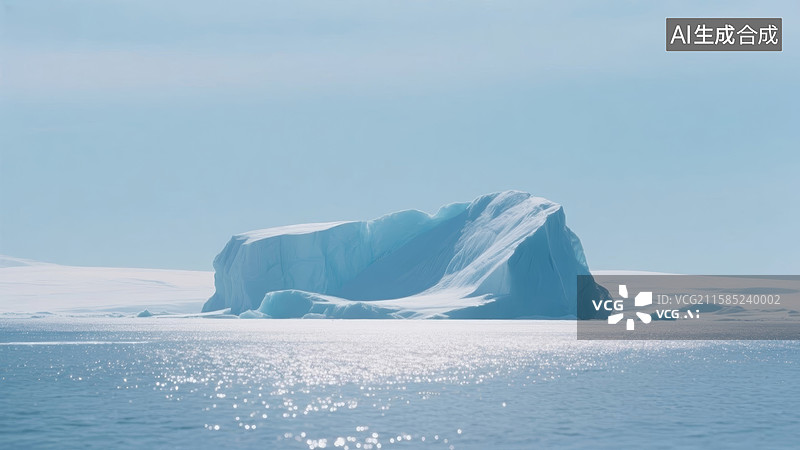【AI数字艺术】冰山静谧海洋图片素材