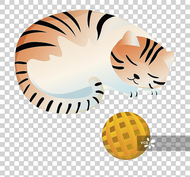 中华狸花猫玩耍球矢量图图片素材