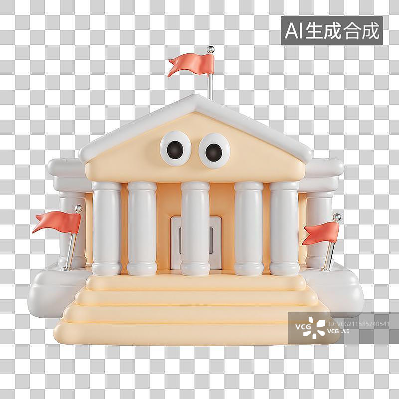 【AI数字艺术】3d膨胀风政府办事机构图片素材