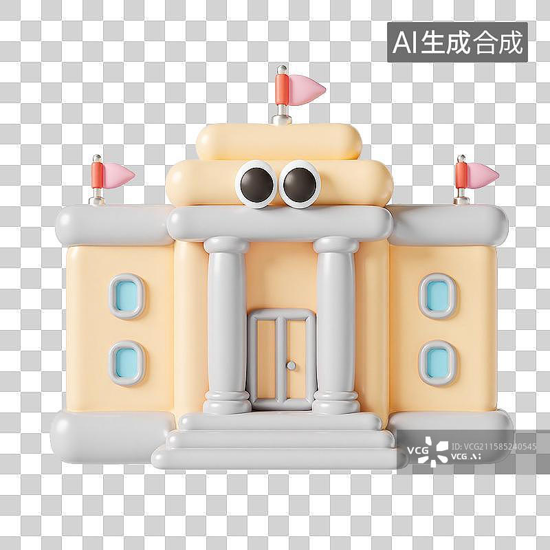 【AI数字艺术】3d膨胀风政府办事机构图片素材