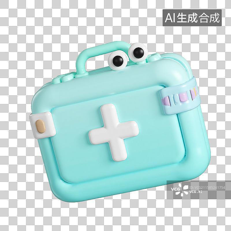 【AI数字艺术】3d膨胀风急救包元素图片素材