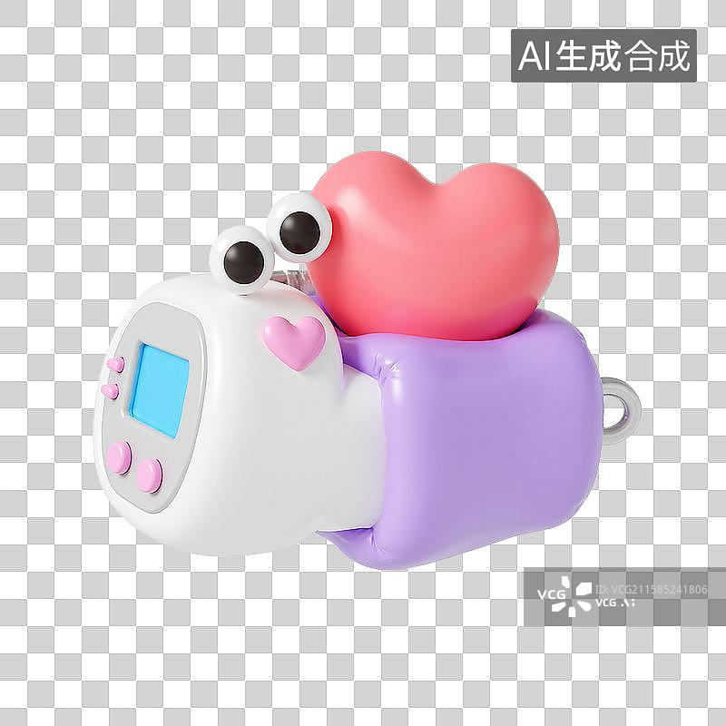 【AI数字艺术】3d膨胀风心脏监测图片素材