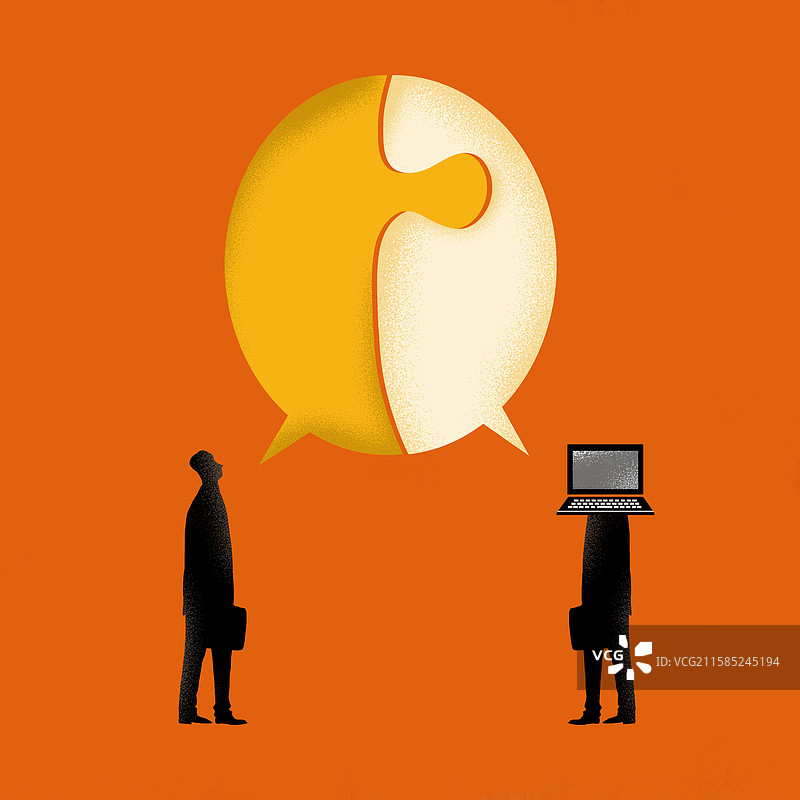和计算机聊天的商务男性图片素材