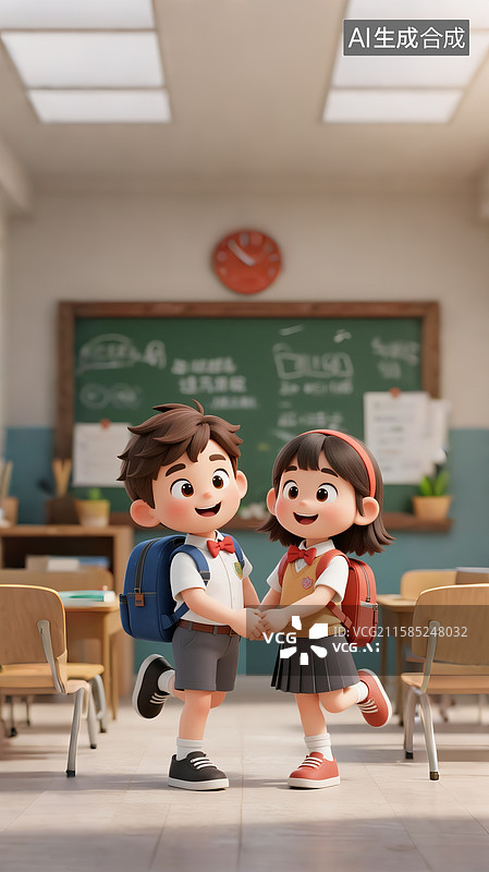 【AI数字艺术】新学期的小伙伴图片素材