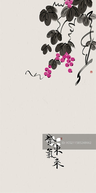 新中式好寓意禅意国风插画装饰画图片素材