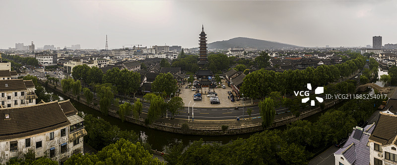 航拍江苏省苏州市常熟市方塔图片素材