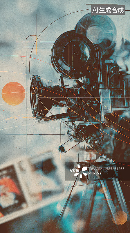 【AI数字艺术】复古电影放映机图片素材