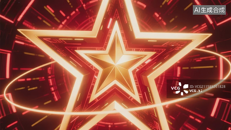 【AI数字艺术】闪耀五角星图片素材