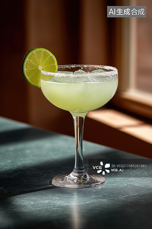 【AI数字艺术】经典玛格丽特鸡尾酒图片素材