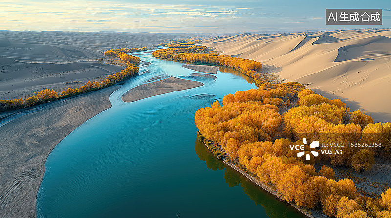 【AI数字艺术】沙漠绿洲图片素材