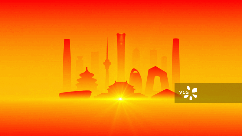 北京城市春节国庆节红色喜庆矢量插画图片素材