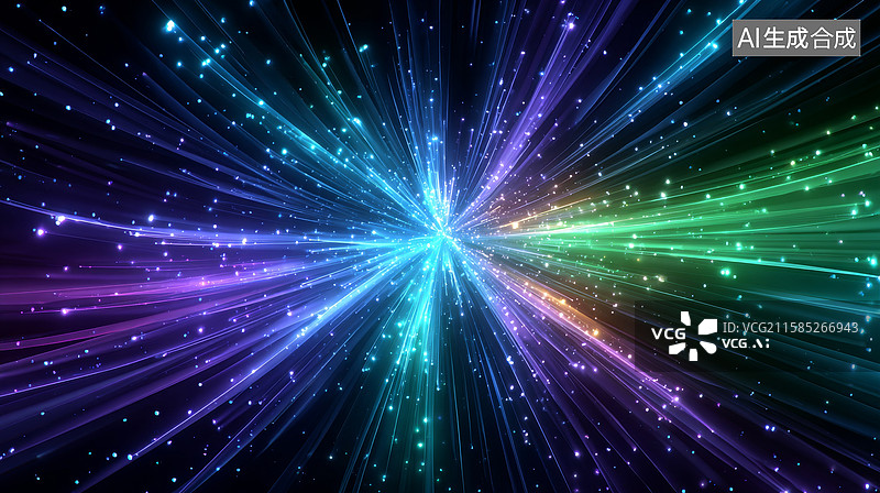 【AI数字艺术】抽象彩色爆炸数字艺术射线粒子图片素材