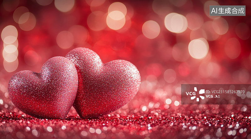 【AI数字艺术】粉色情人节浪漫氛围爱心背景图片素材