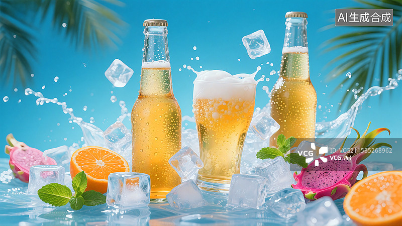 【AI数字艺术】啤酒饮料宣传图图片素材
