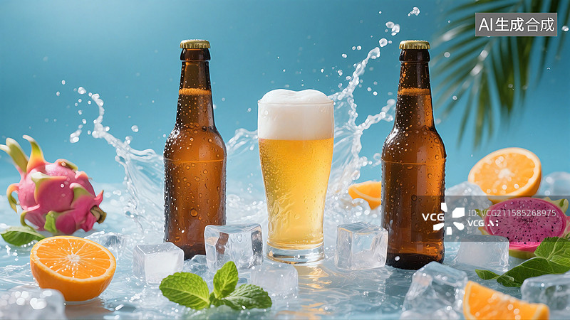 【AI数字艺术】啤酒饮料宣传图图片素材