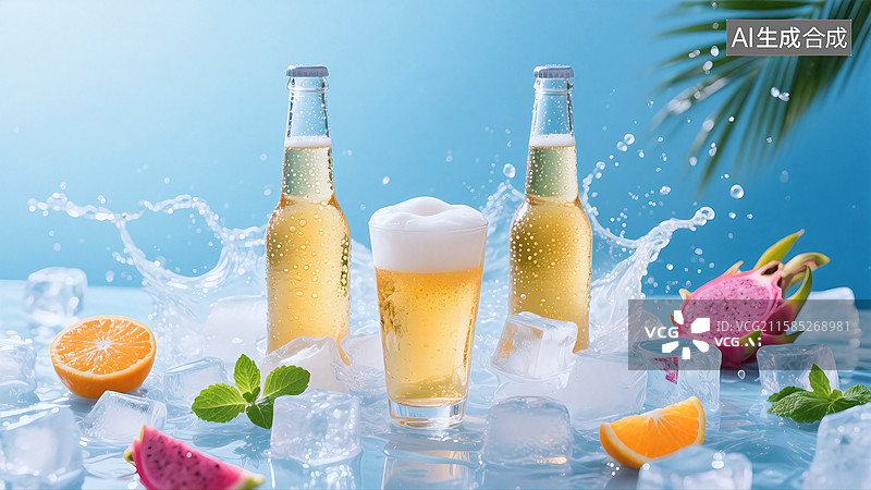 【AI数字艺术】啤酒饮料宣传图图片素材