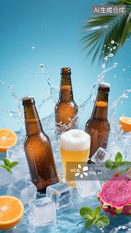 【AI数字艺术】啤酒饮料宣传图图片素材