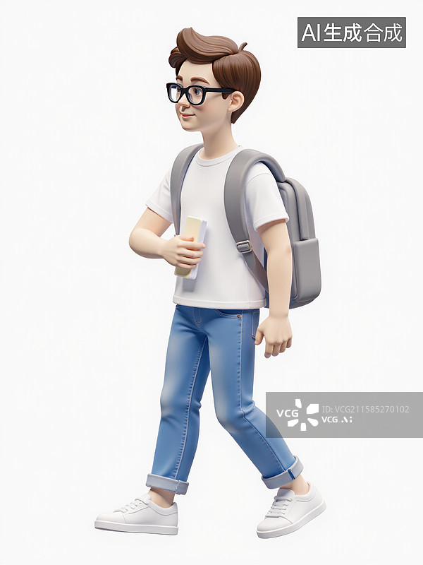 【AI数字艺术】手持平板电脑和书的年轻男子图片素材