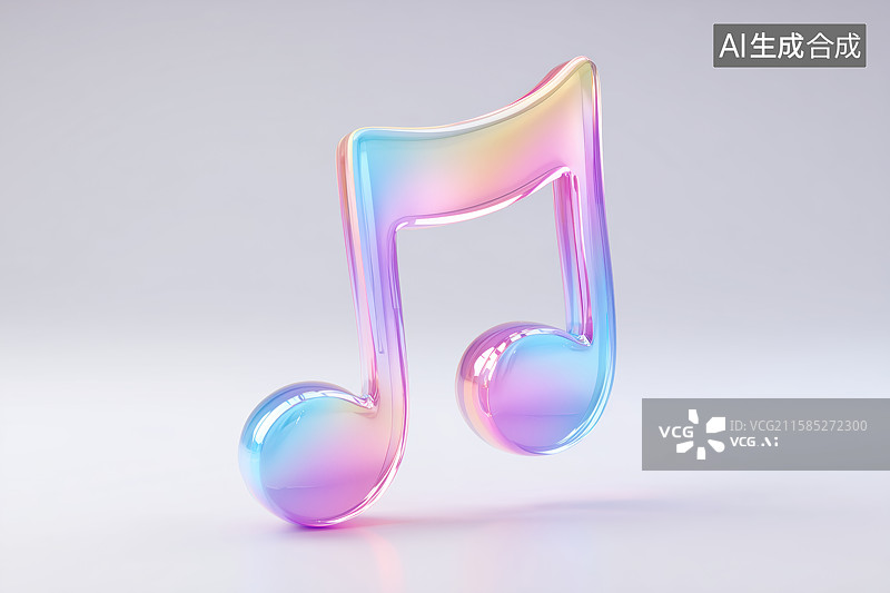 【AI数字艺术】彩色音乐符号图片素材