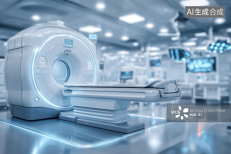 【AI数字艺术】明亮医院病房中的现代医疗成像设备图片素材