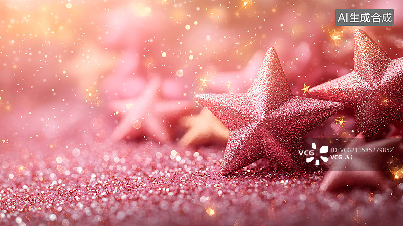 【AI数字艺术】梦幻粉色星星背景图图片素材