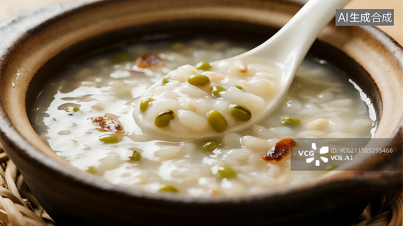 【AI数字艺术】中式营养膳食薏米绿豆粥图片素材