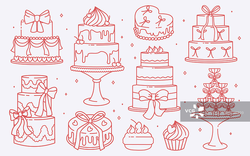 生日和婚礼蛋糕装饰的杯子蛋糕图片素材