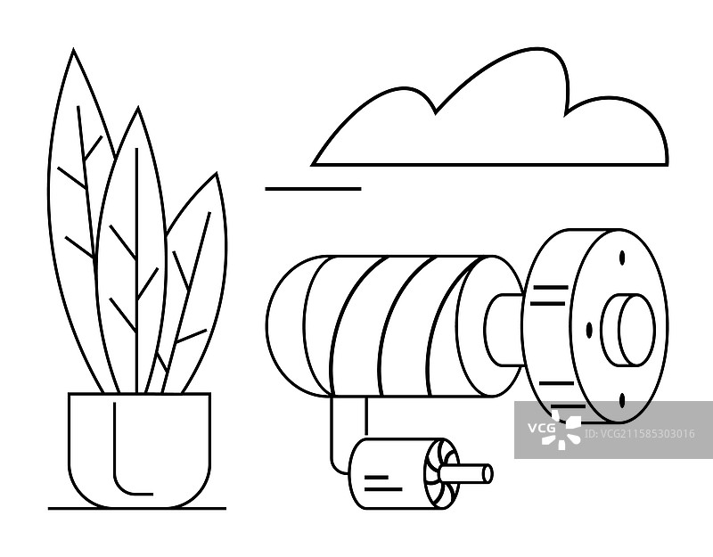 可再生能源概念与风力涡轮机图片素材