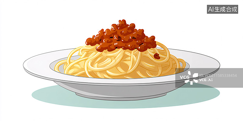 【AI数字艺术】一盘肉酱意面图片素材