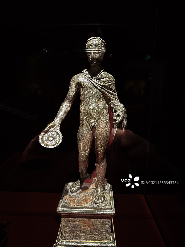 公元1世纪 古罗马 青铜  墨丘利小雕像 那不勒斯国家考古博物馆图片素材