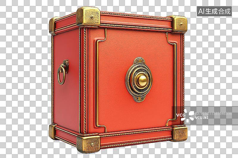 【AI数字艺术】红色复古金属箱图片素材