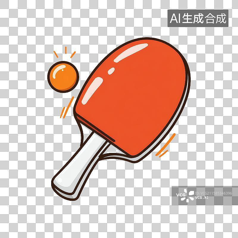 【AI数字艺术】乒乓球拍与乒乓球运动器材图片素材