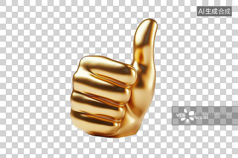【AI数字艺术】金色竖起大拇指的手势图片素材