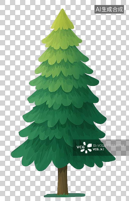【AI数字艺术】一棵茂密的针叶常绿树图片素材
