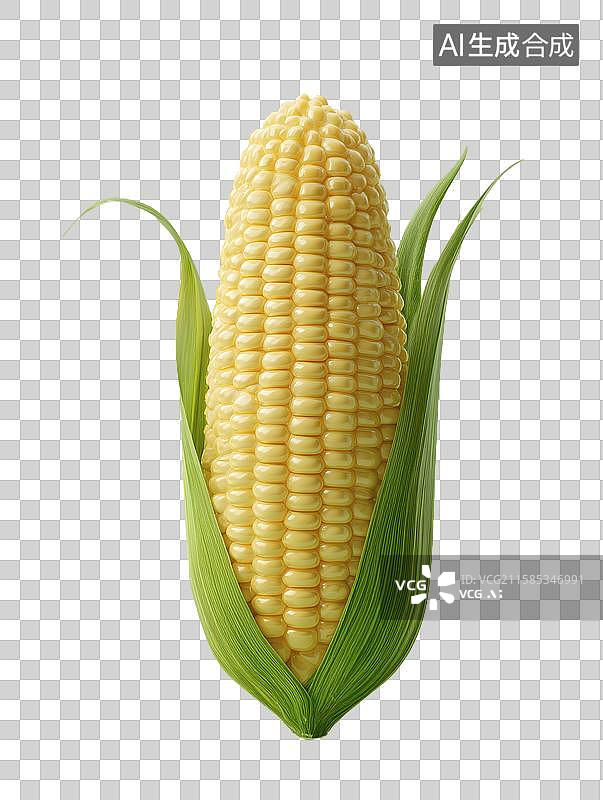 【AI数字艺术】新鲜带皮黄玉米棒图片素材
