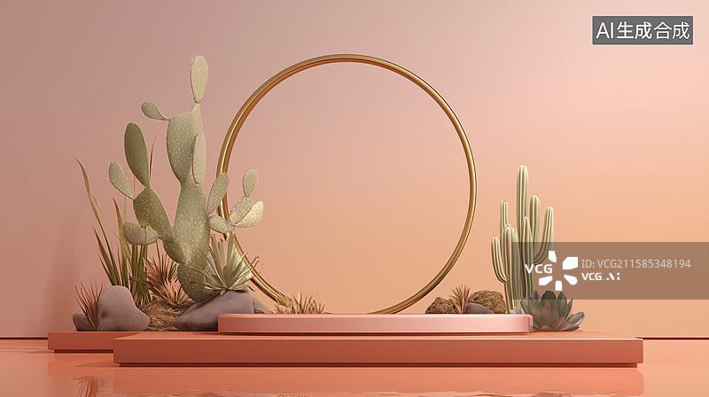 【AI数字艺术】简约高台展示景图片素材