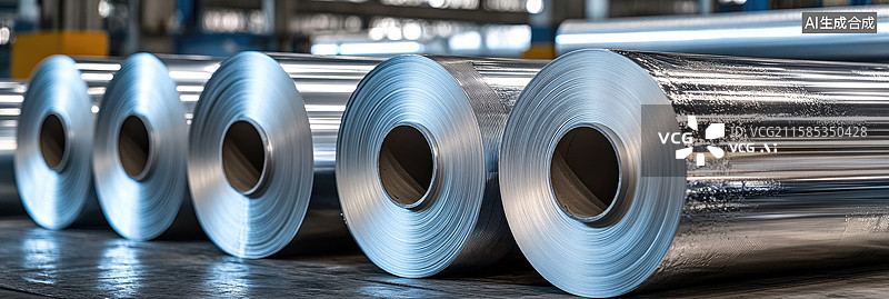 【AI数字艺术】高质量铝生产工业场景铝卷和不锈钢切割管先进制造工艺金属加工的精确性和创新性现代化工厂环境新质生产力图片素材