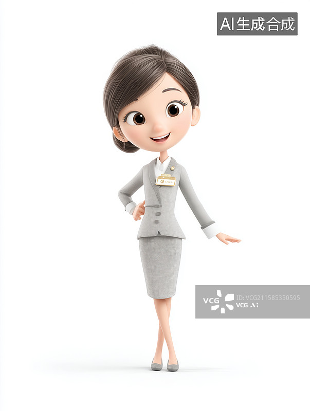 【AI数字艺术】职业女性卡通形象图片素材