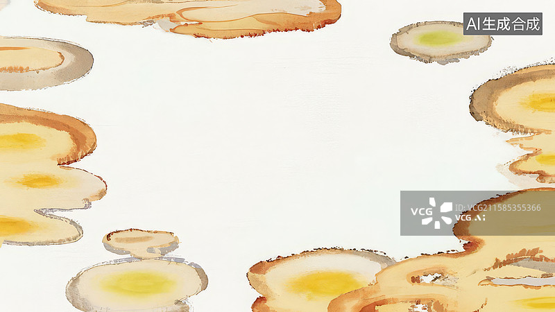 【AI数字艺术】水墨画最大-背景壁纸1煎蛋与面包片的组合图案图片素材