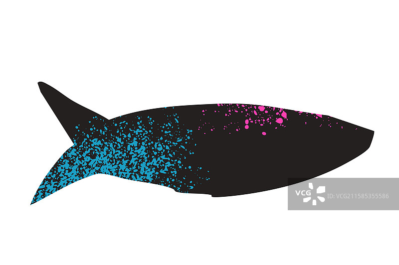 简单的颗粒状纹理沙丁鱼元素与图片素材